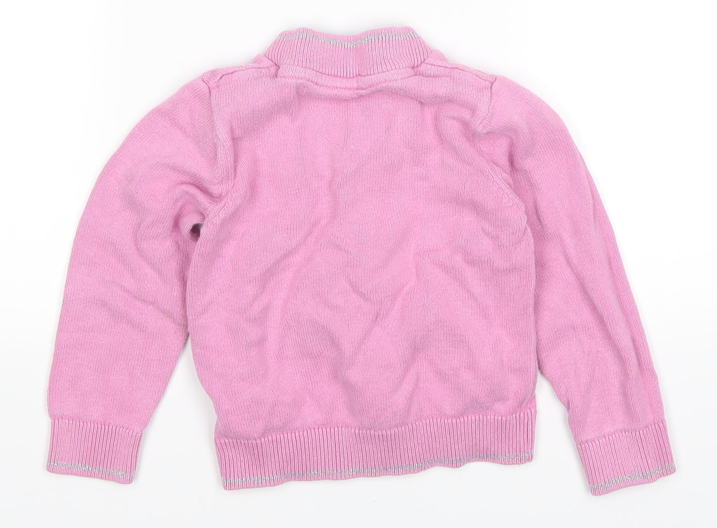Mothercare Girls Pink   Cardigan Jumper Size 2-3 Years  - Pom Pom