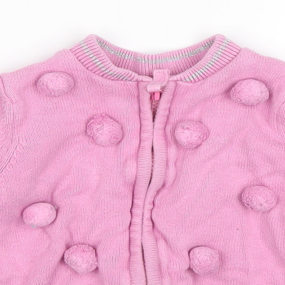 Mothercare Girls Pink   Cardigan Jumper Size 2-3 Years  - Pom Pom