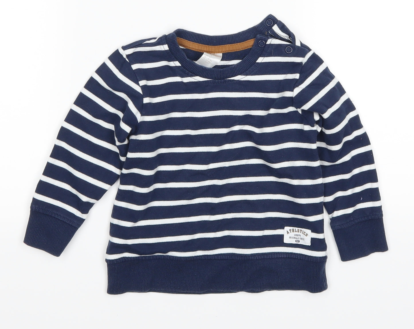 H&M Baby Blue Striped  Basic T-Shirt Size 12-18 Months