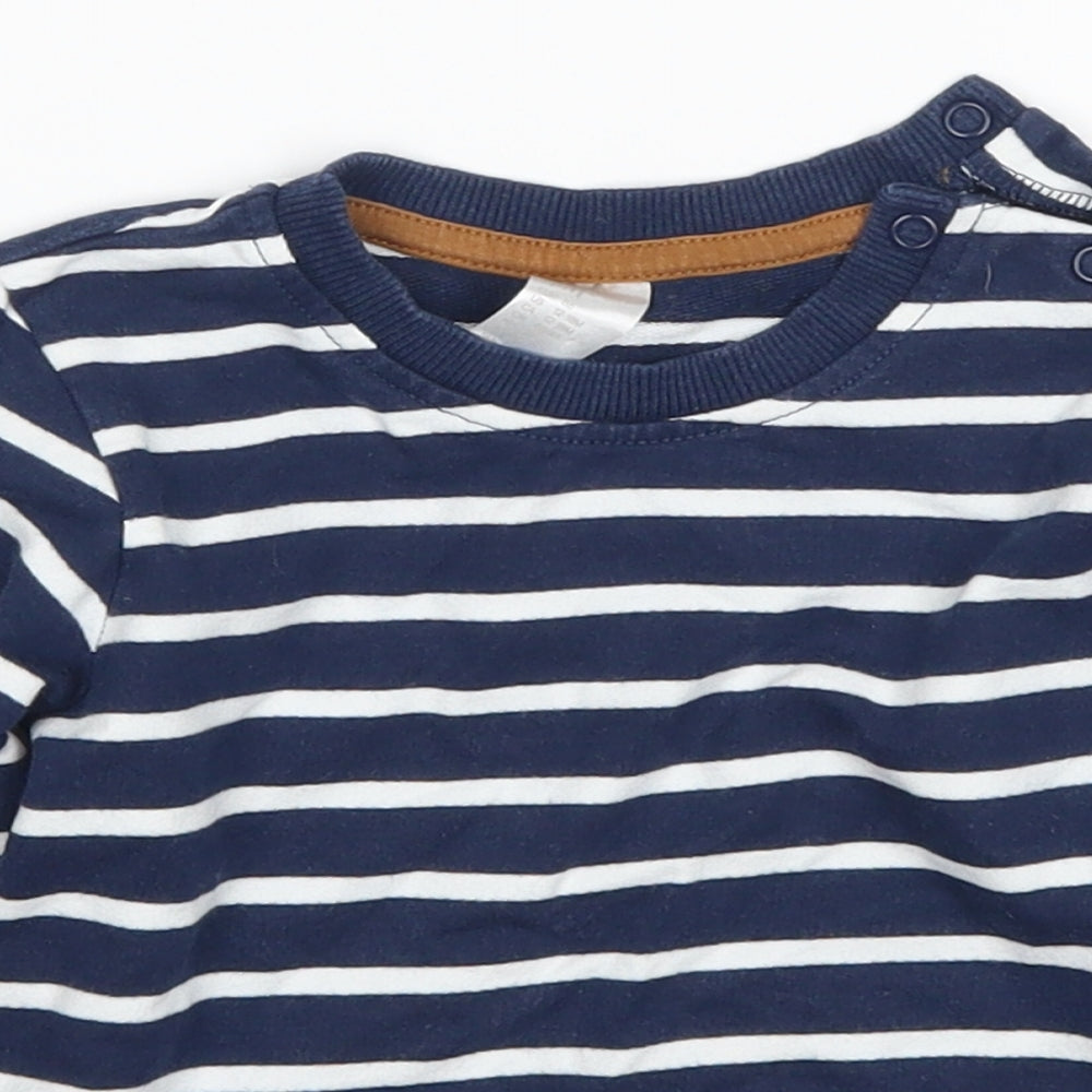 H&M Baby Blue Striped  Basic T-Shirt Size 12-18 Months