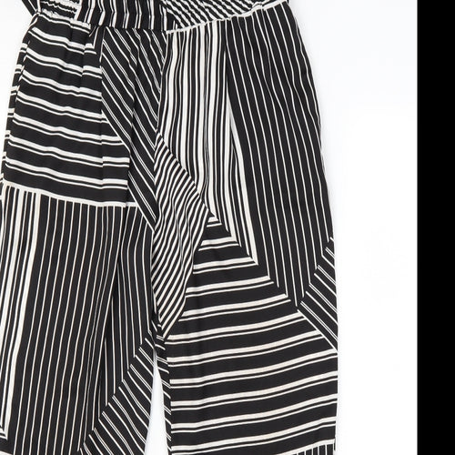 River Island Womens Black Striped  Sweatpants Trousers Size 12 L26 in