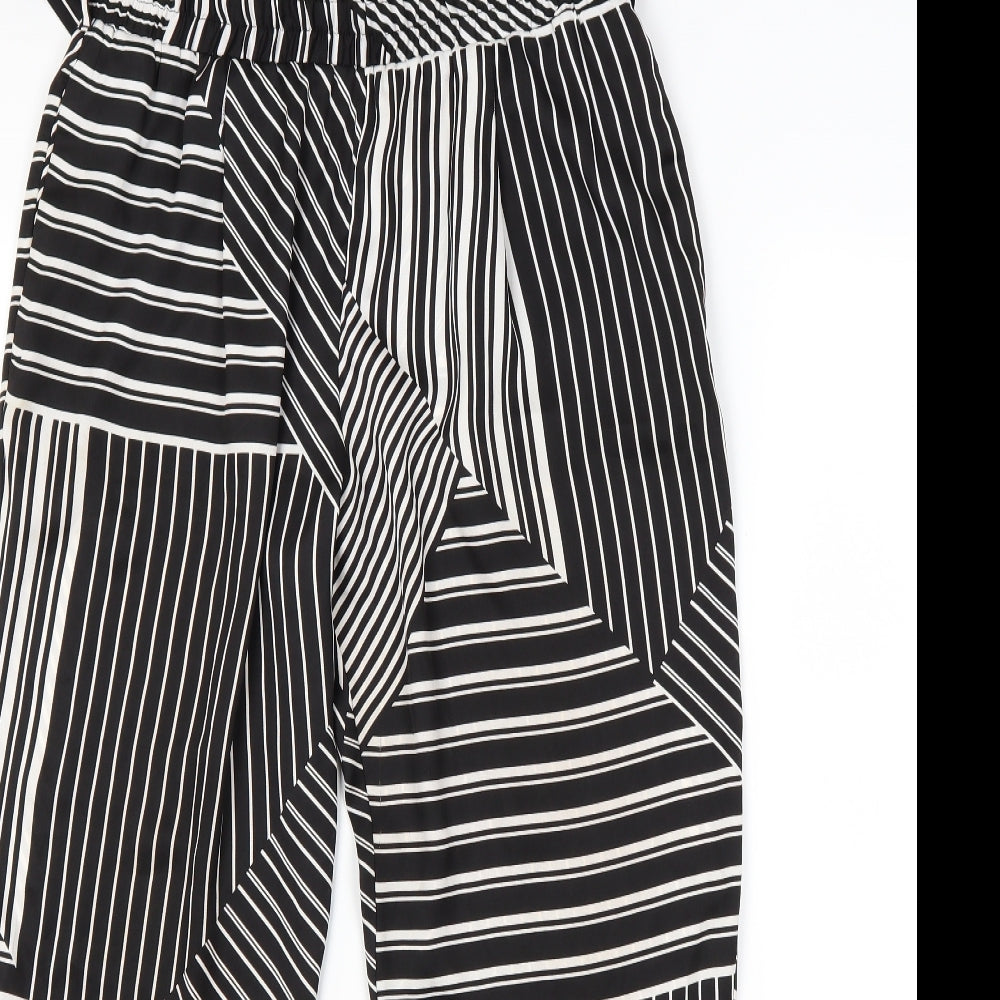 River Island Womens Black Striped  Sweatpants Trousers Size 12 L26 in