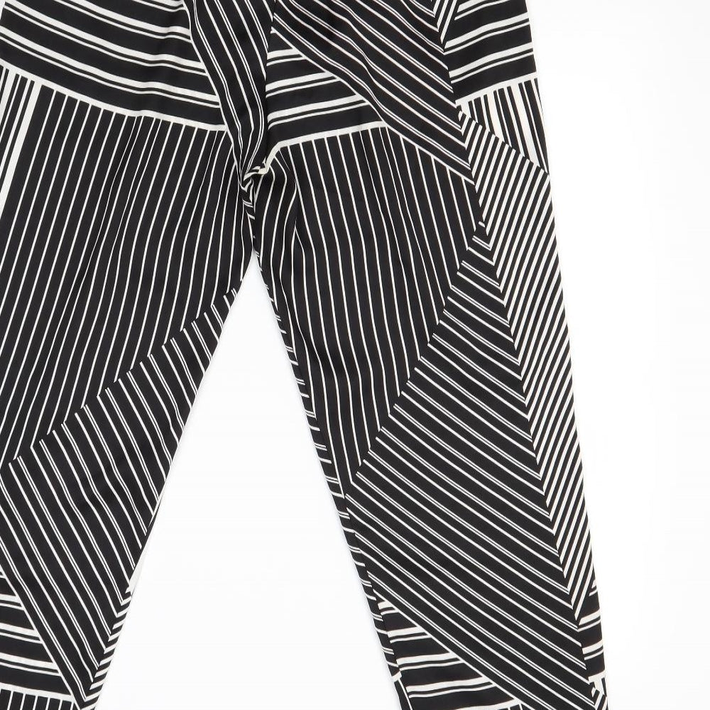River Island Womens Black Striped  Sweatpants Trousers Size 12 L26 in
