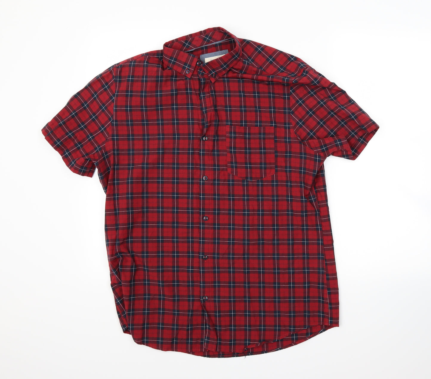 River Island Mens Red Check   Button-Up Size L
