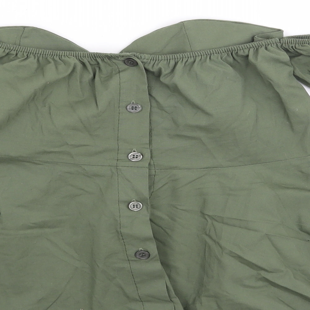 Preworn Womens Green   Basic Blouse Size M