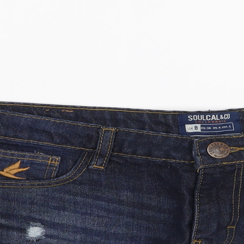 SoulCal&Co Womens Blue   Cut-Off Shorts Size 8