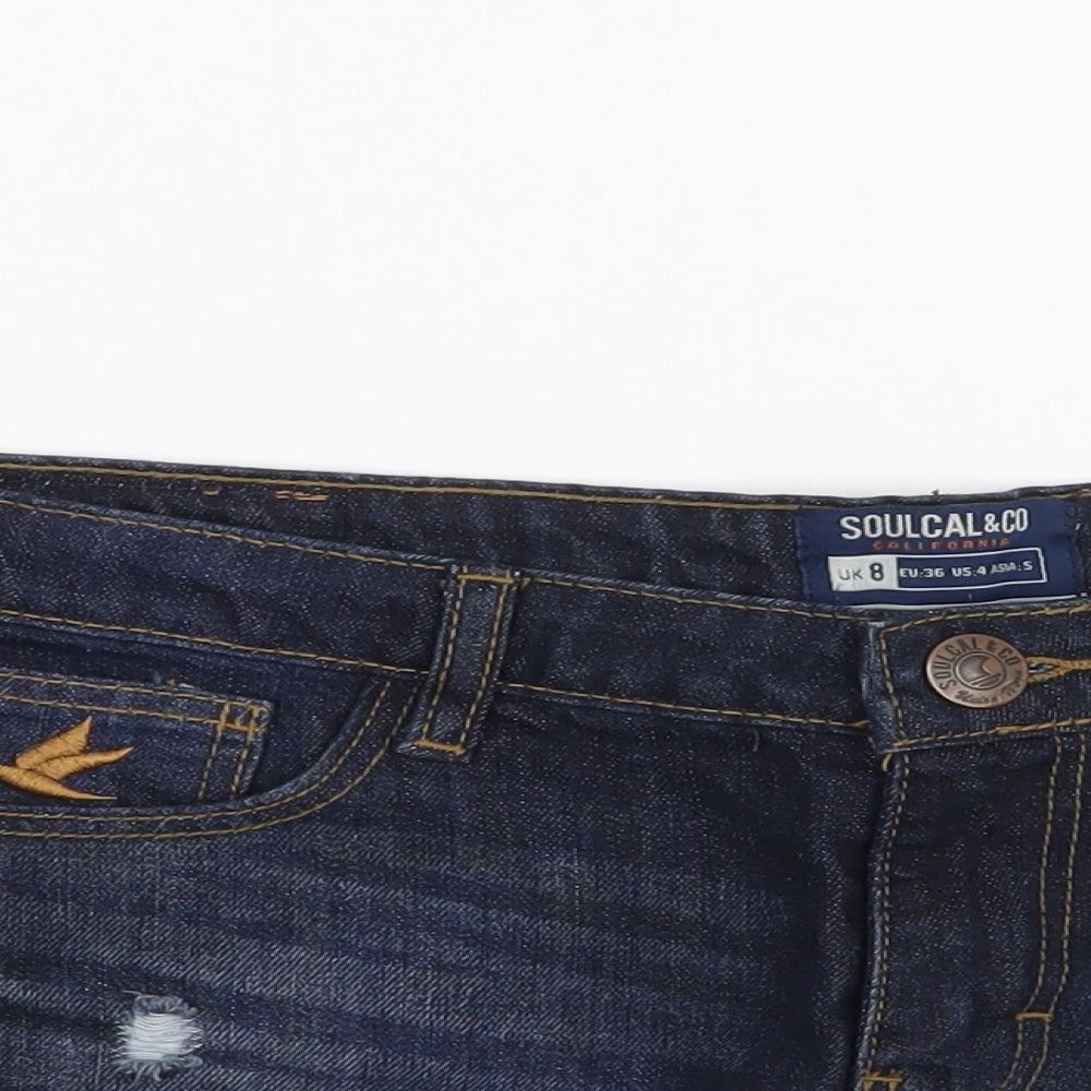 SoulCal&Co Womens Blue   Cut-Off Shorts Size 8