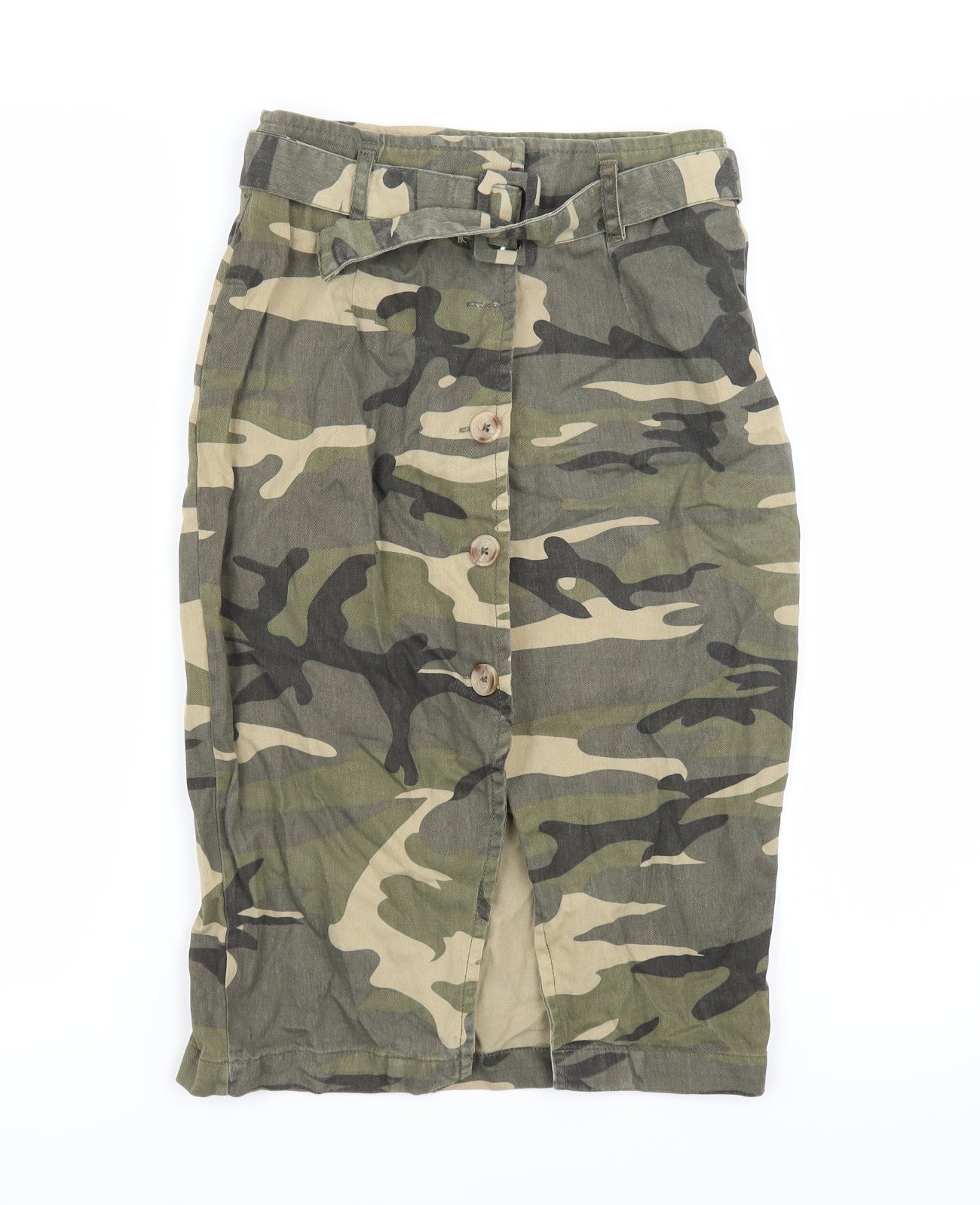 Primark Womens Green Camouflage  A-Line Skirt Size 6