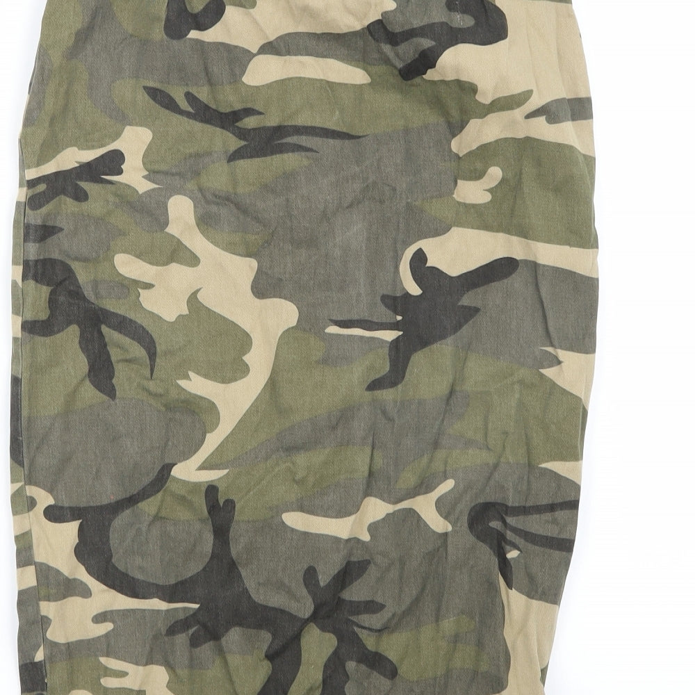 Primark Womens Green Camouflage  A-Line Skirt Size 6