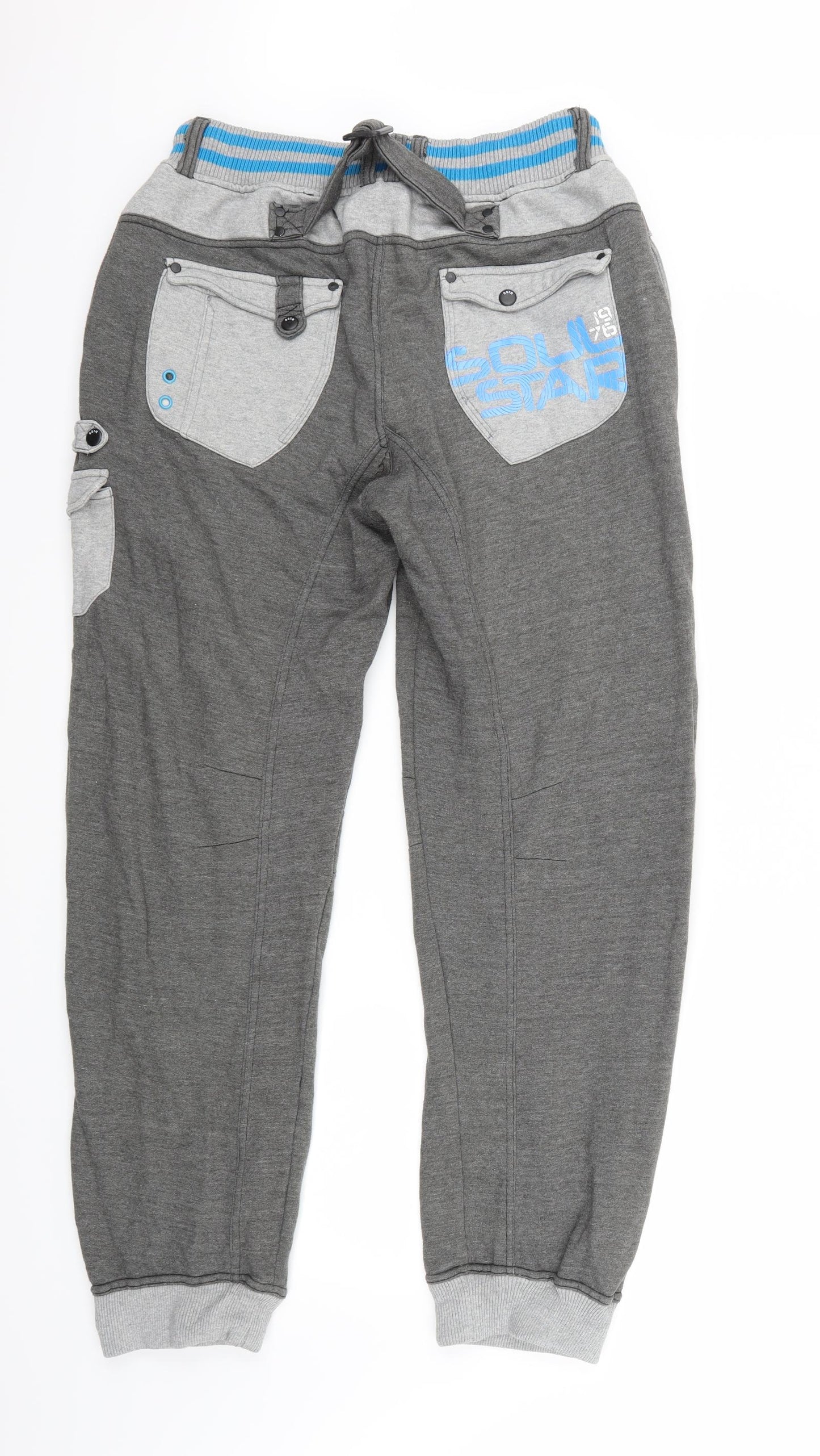 Soul Star Mens Grey   Sweatpants Trousers Size L L31 in