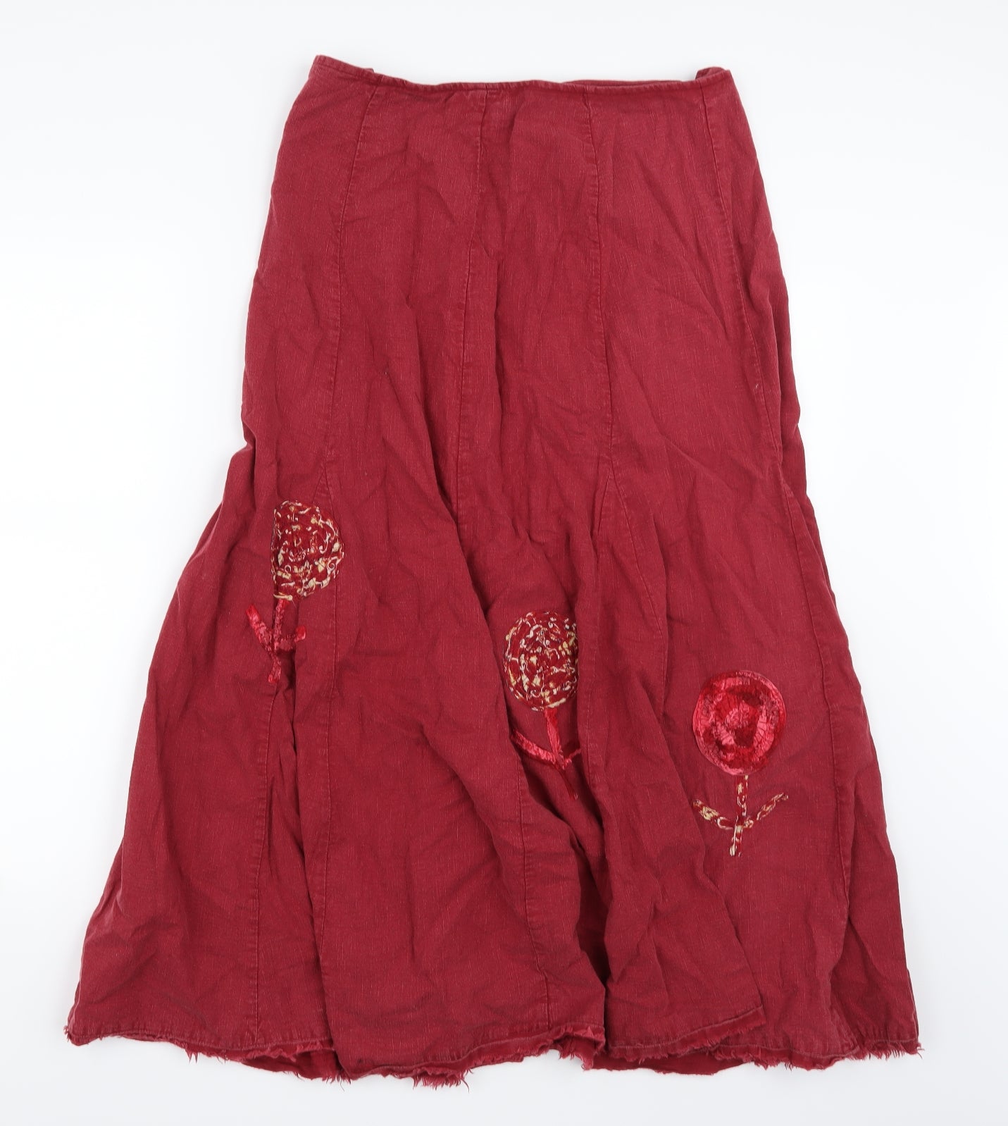 Per Una Womens Red Floral  A-Line Skirt Size 12
