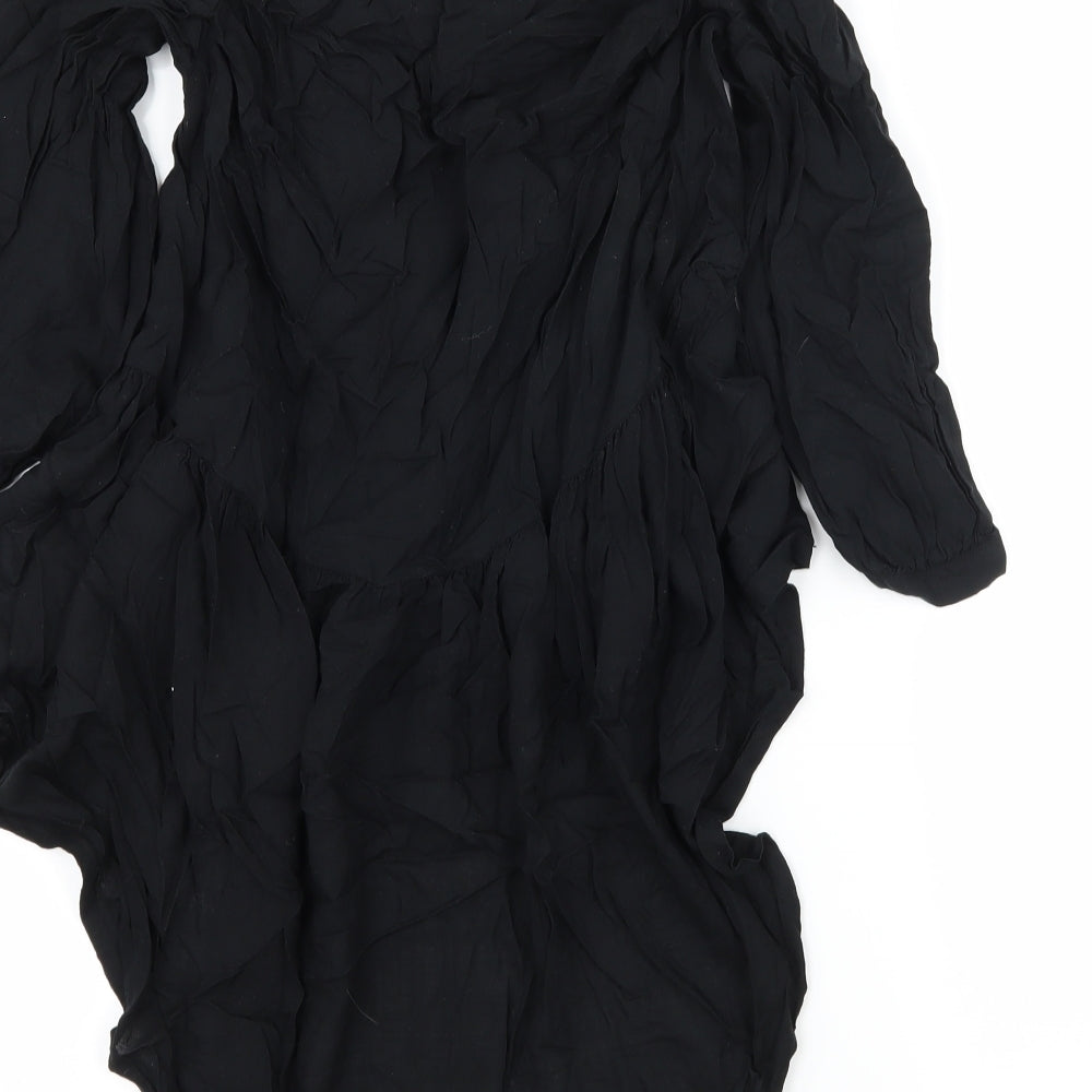 French Connection Womens Black   Basic Blouse Size 8  - Dipped Hem