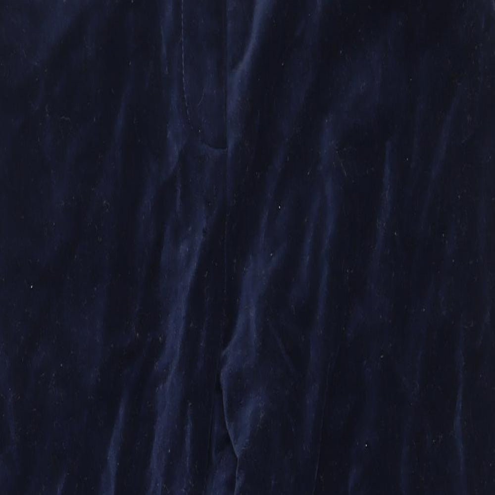 Topshop Womens Blue  Velvet Trousers  Size 12 L26 in