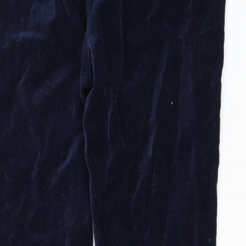Topshop Womens Blue  Velvet Trousers  Size 12 L26 in