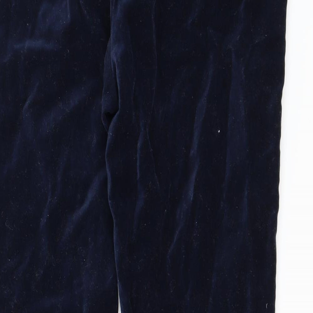 Topshop Womens Blue  Velvet Trousers  Size 12 L26 in