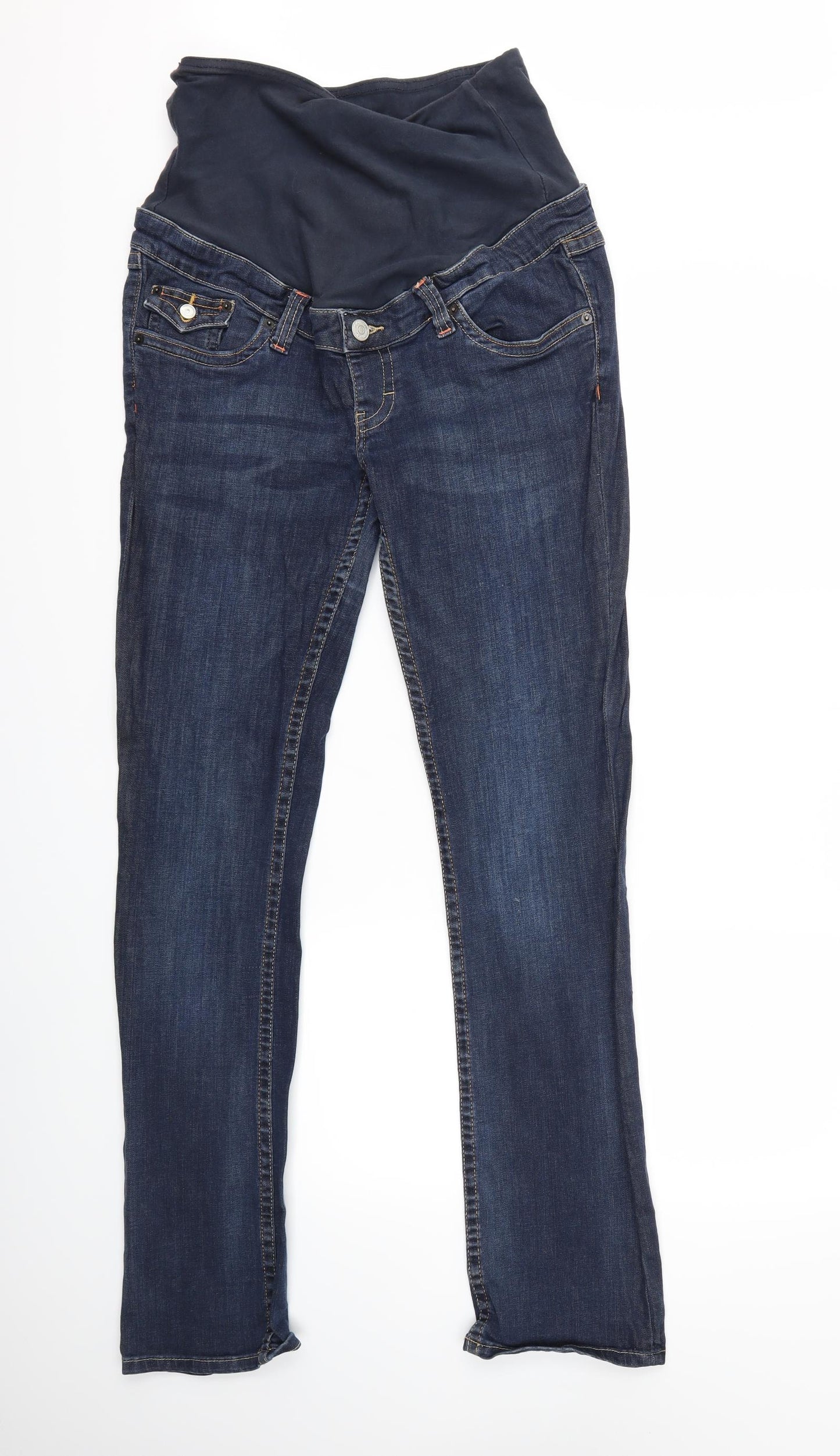 H&M Womens Blue  Denim Straight Jeans Size 14 L32 in