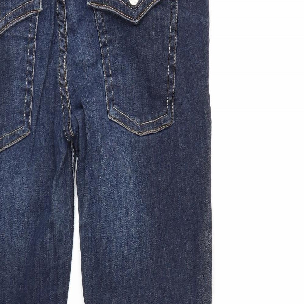H&M Womens Blue  Denim Straight Jeans Size 14 L32 in