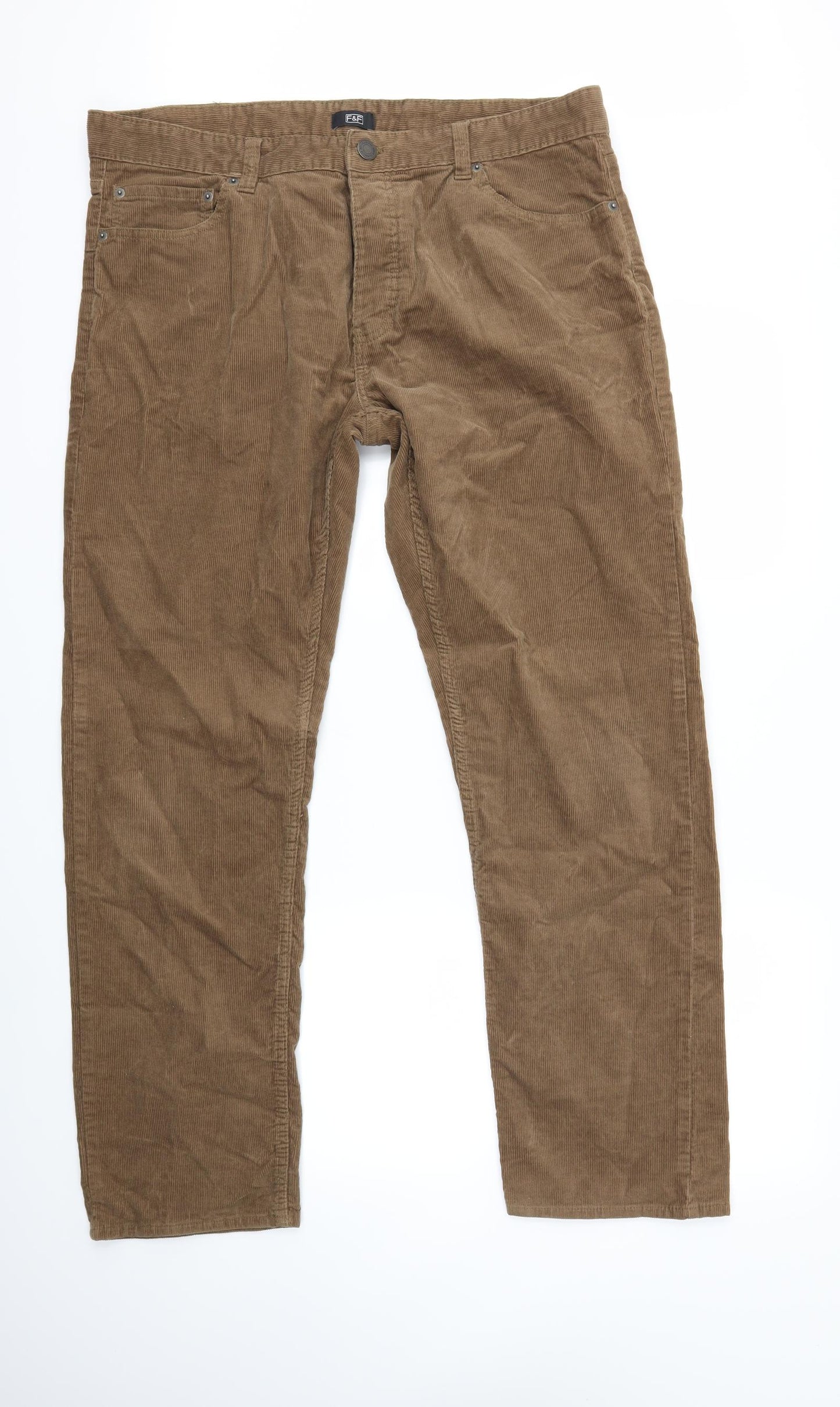 F&F Mens Brown  Corduroy Trousers   L32 in