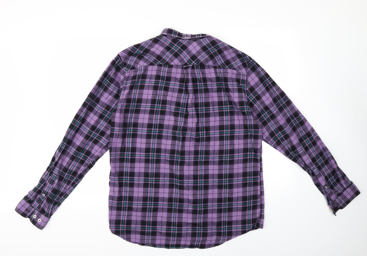 River Island Mens Purple Check   Button-Up Size L