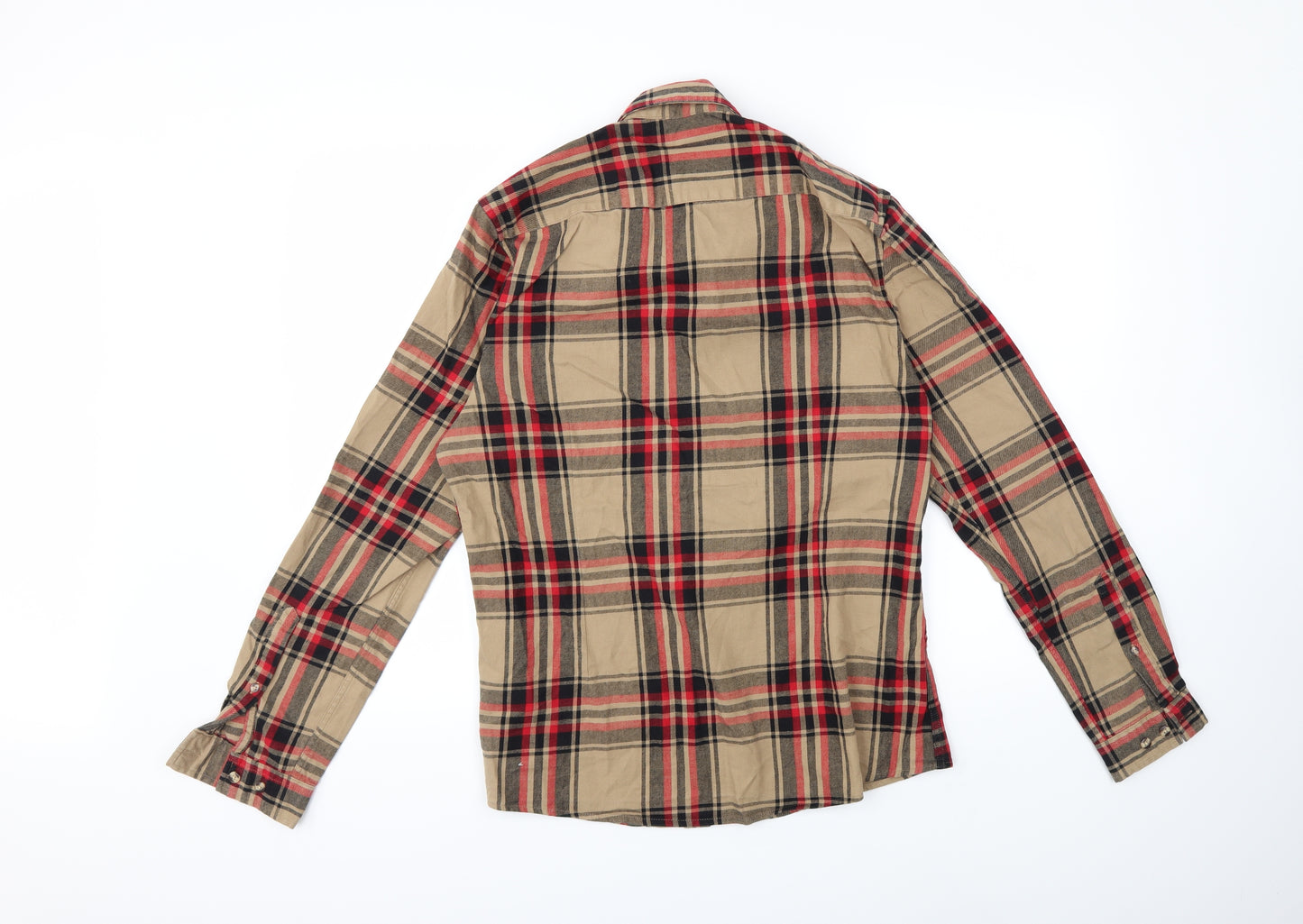 ASOS Womens Beige Check  Basic Button-Up Size M
