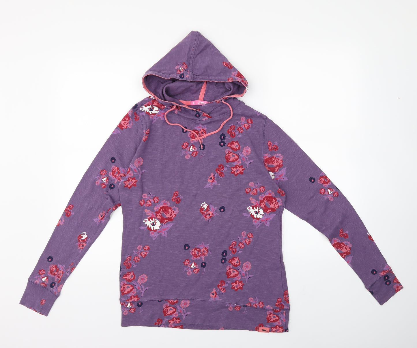 Crane Womens Purple Floral  Pullover Hoodie Size S