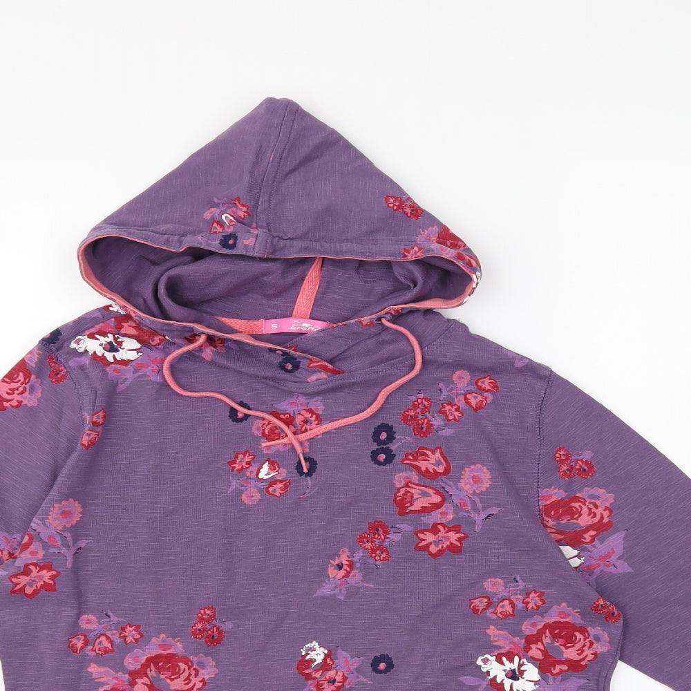 Crane Womens Purple Floral  Pullover Hoodie Size S