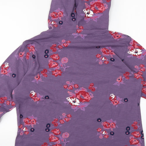 Crane Womens Purple Floral  Pullover Hoodie Size S