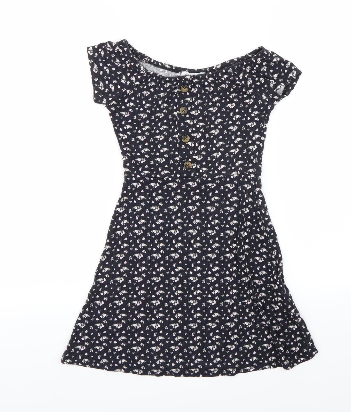 Primark Girls Blue Floral  A-Line  Size 9-10 Years