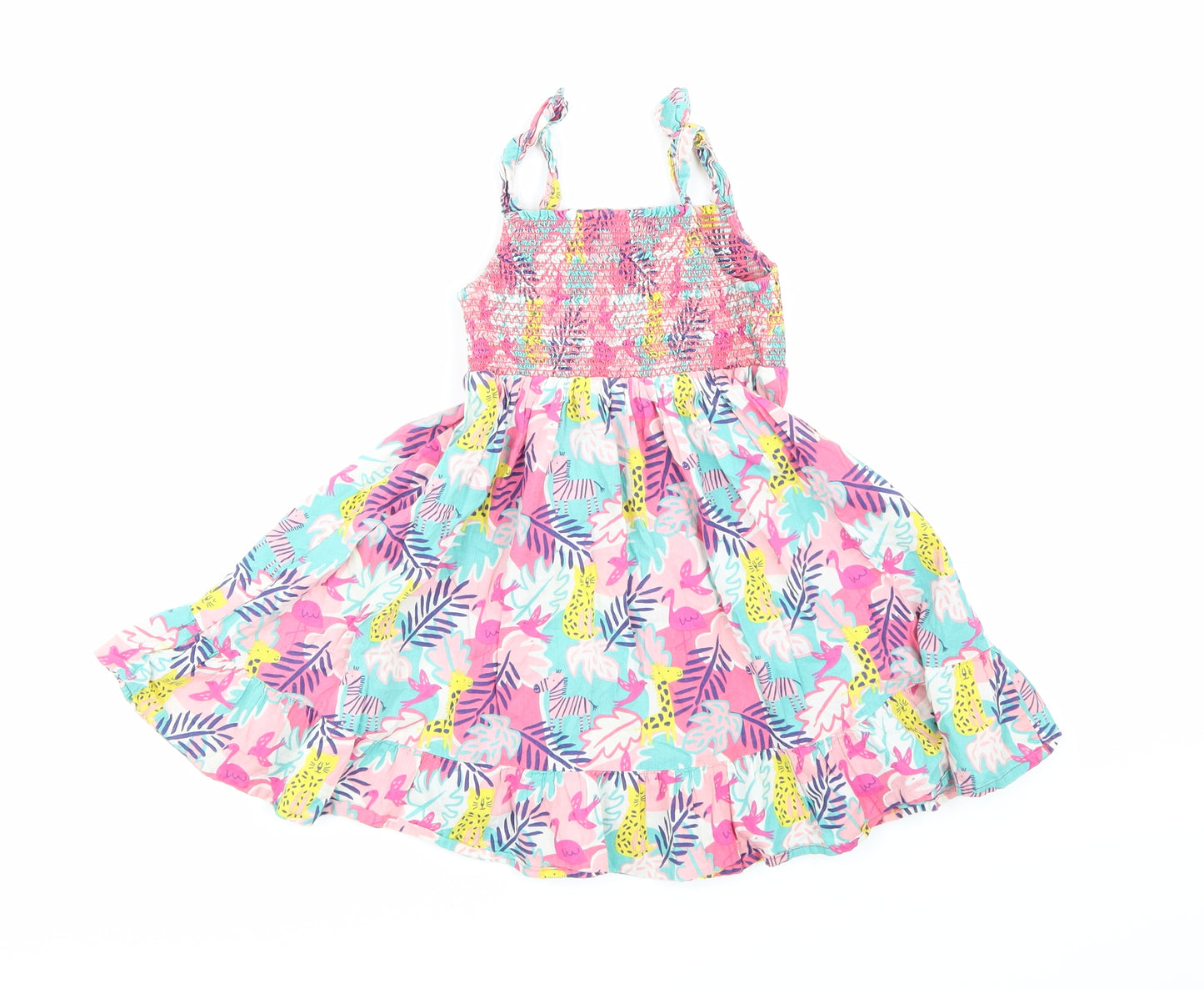 Marks and Spencer Girls Pink Floral  Shift  Size 2-3 Years
