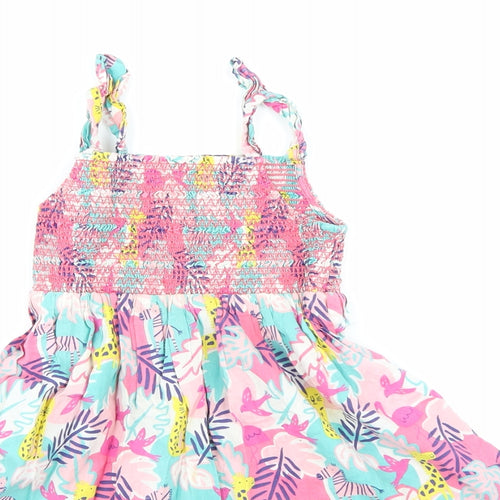 Marks and Spencer Girls Pink Floral  Shift  Size 2-3 Years