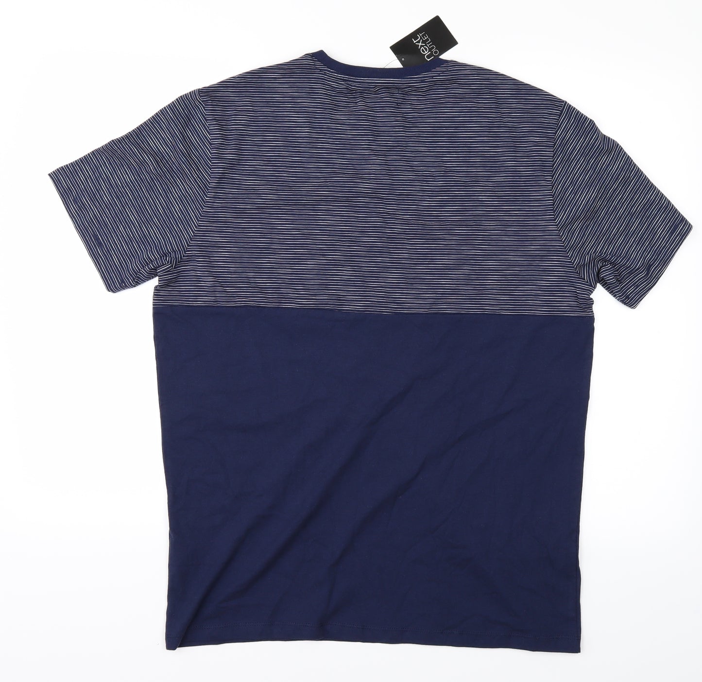 NEXT Mens Blue Striped   T-Shirt Size L