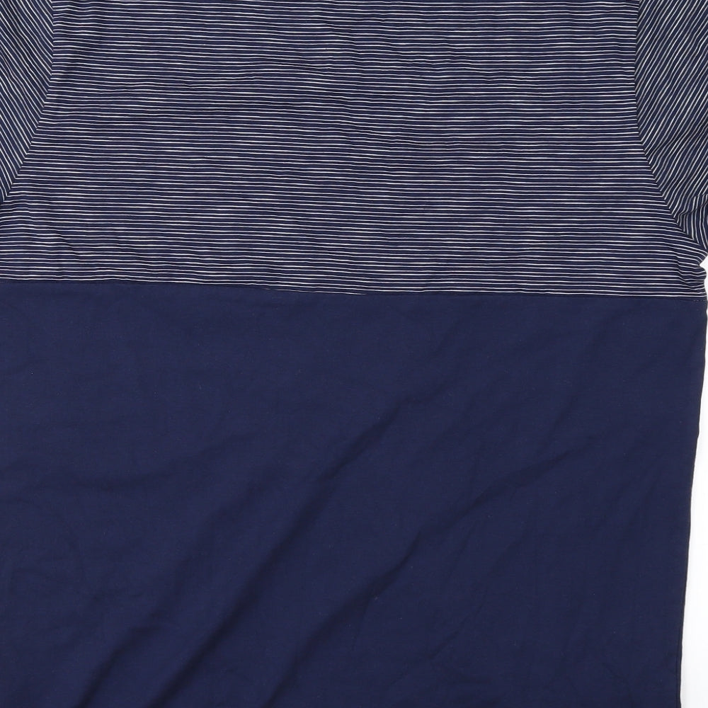 NEXT Mens Blue Striped   T-Shirt Size L