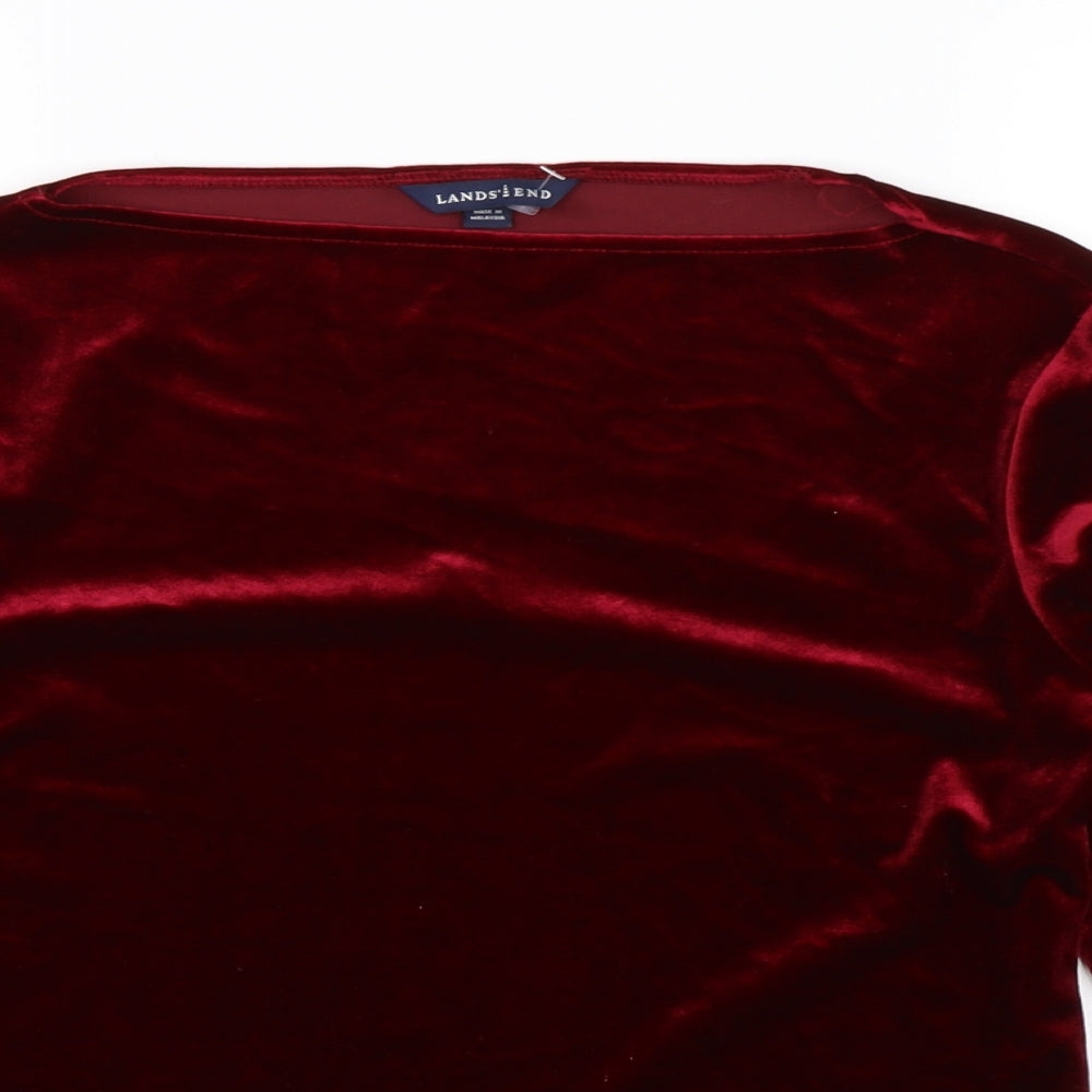 Lands End Womens Red   Pullover Jumper Size S