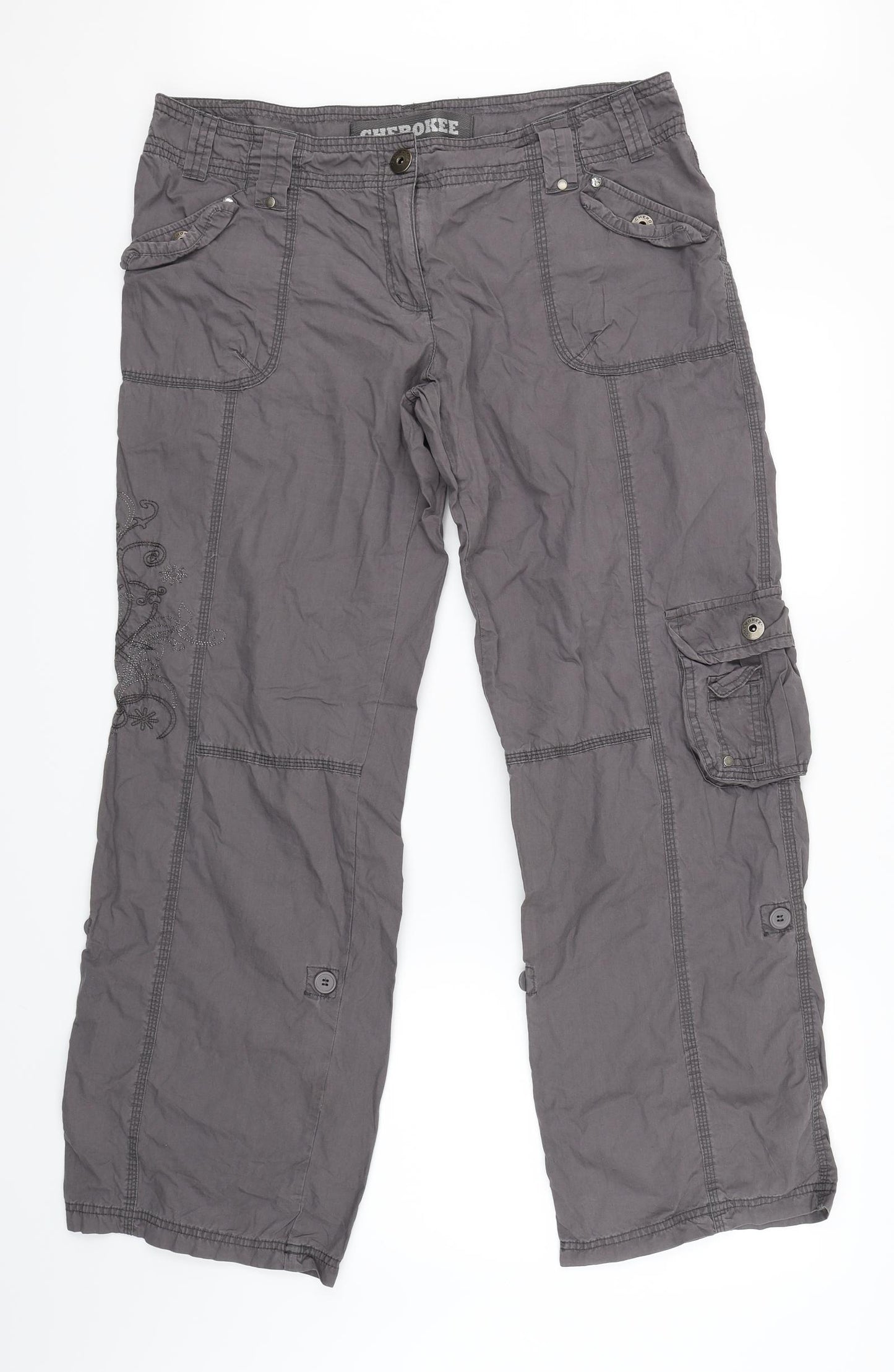 Cherokee Womens Grey   Cargo Trousers Size 16 L31 in
