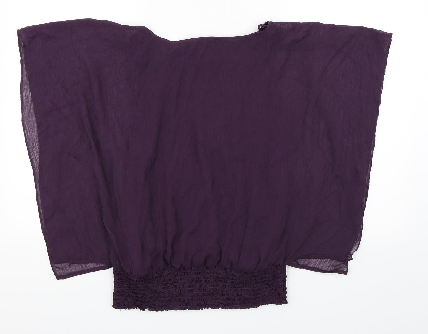 Be Beau Womens Purple   Basic Blouse Size 14  - Batwing Elasticated Waist