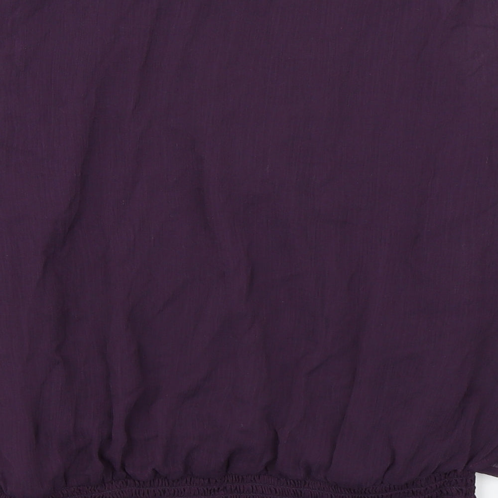 Be Beau Womens Purple   Basic Blouse Size 14  - Batwing Elasticated Waist