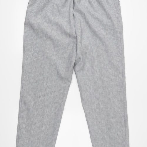 M&S Womens Grey   Cropped Trousers Size 16 L26 in