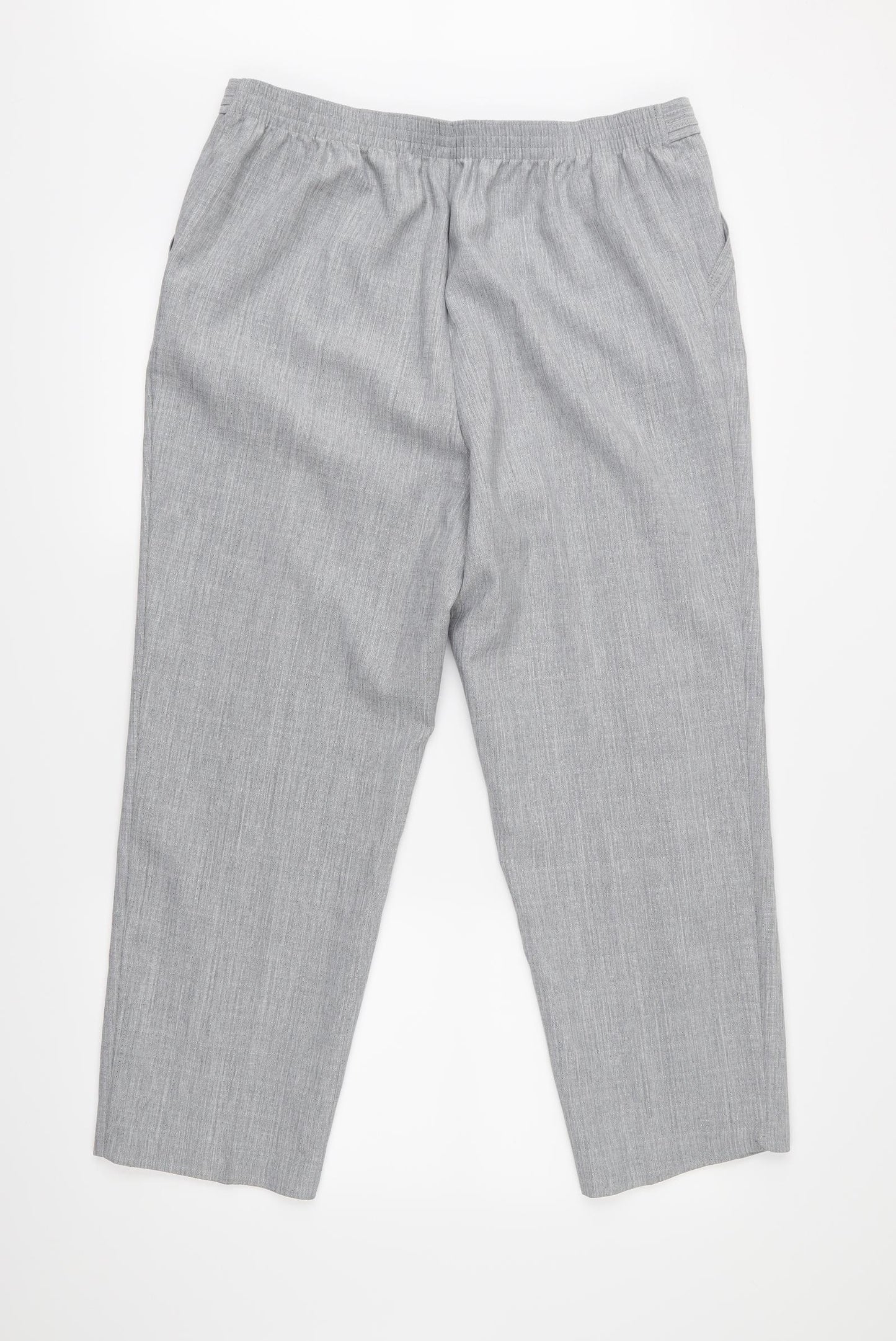 M&S Womens Grey   Cropped Trousers Size 16 L26 in