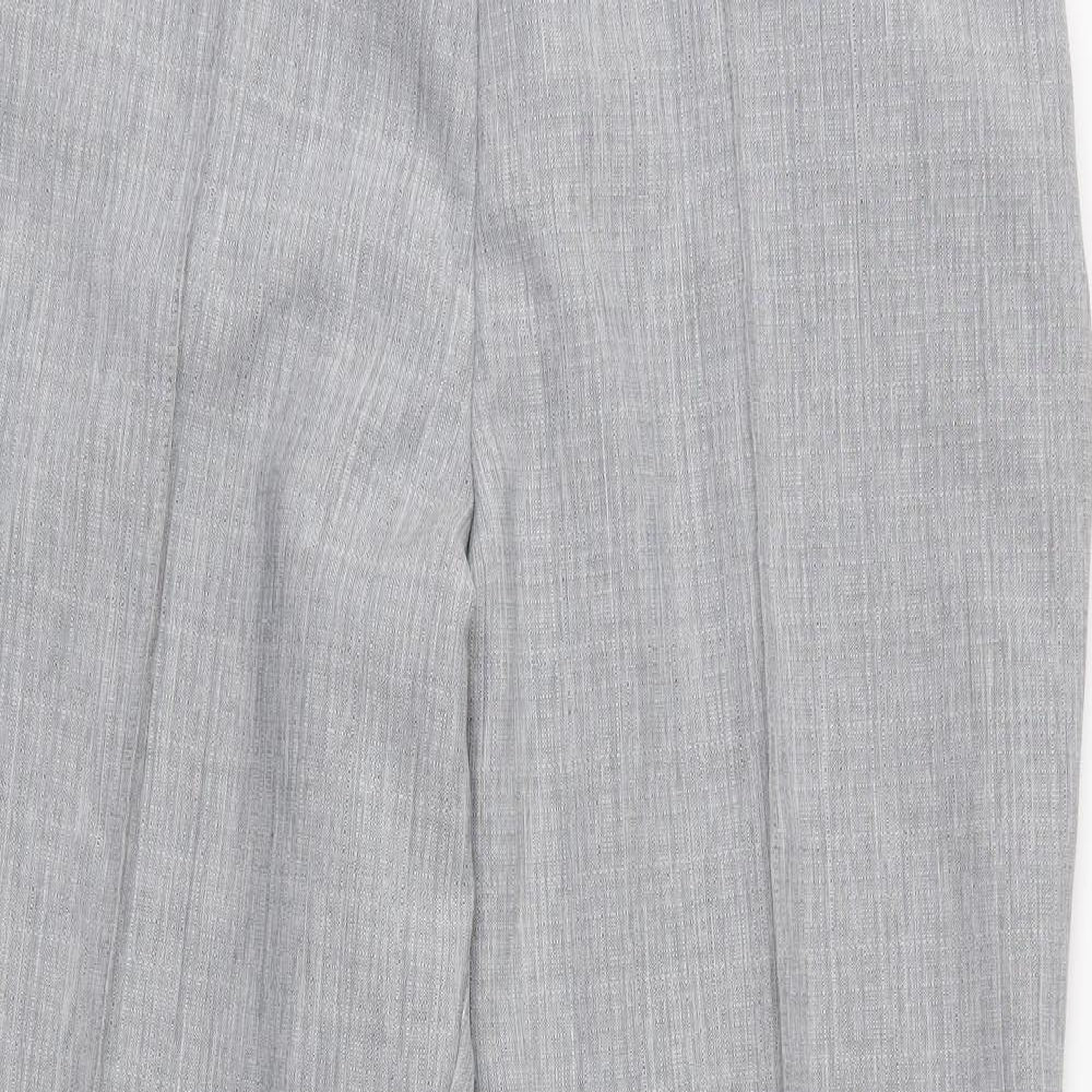 M&S Womens Grey   Cropped Trousers Size 16 L26 in