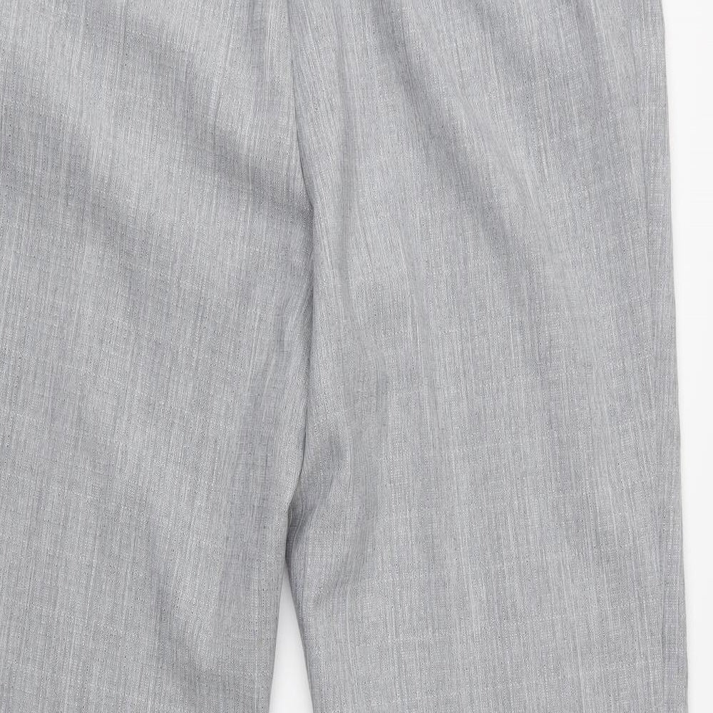 M&S Womens Grey   Cropped Trousers Size 16 L26 in