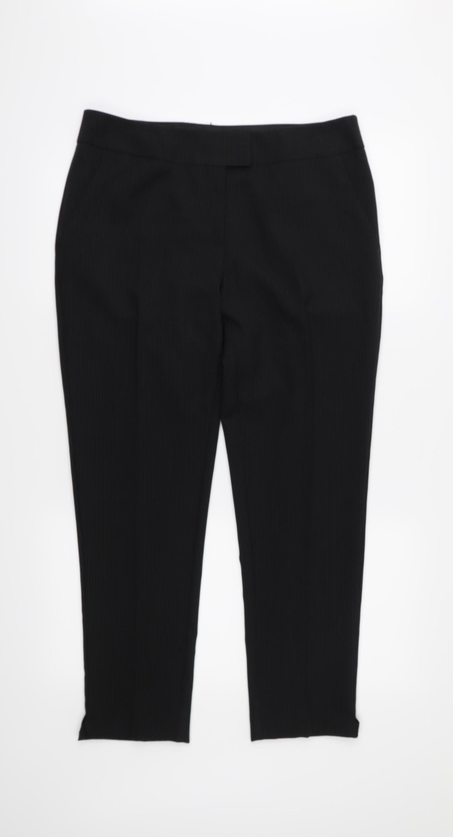 Papaya Womens Black Striped  Trousers  Size 12 L27 in