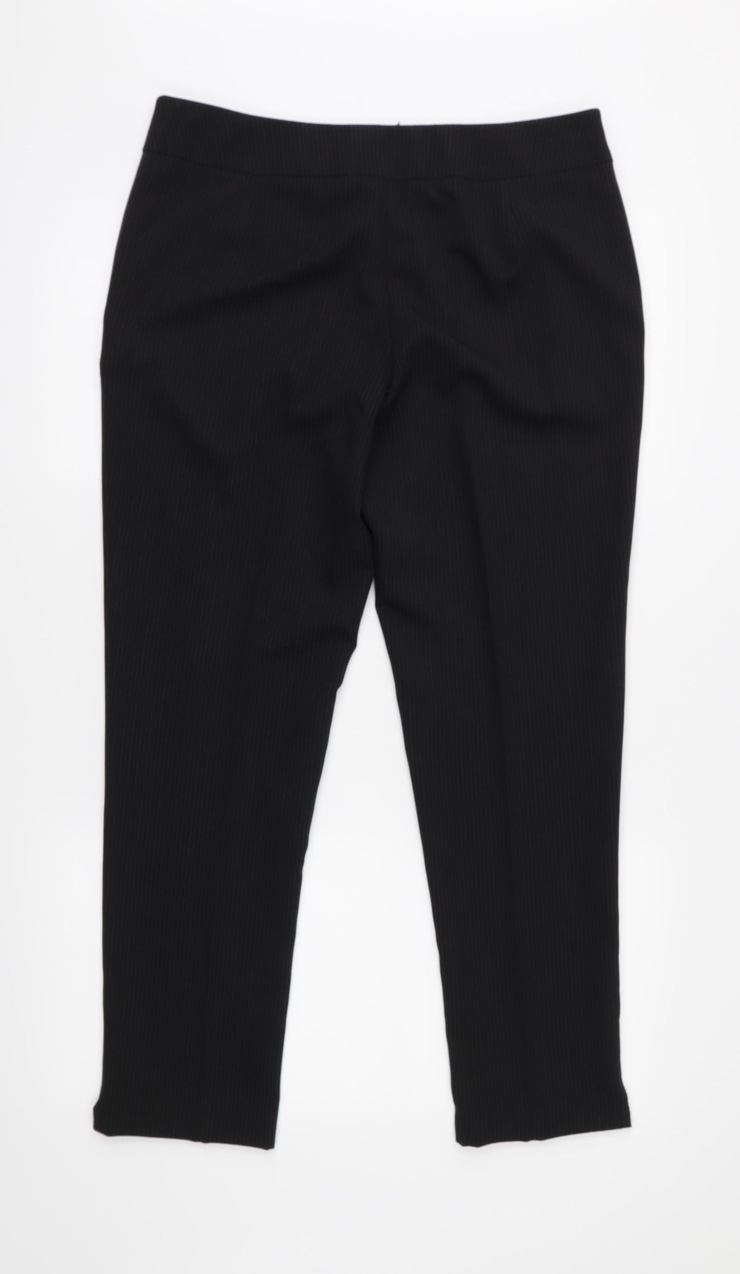 Papaya Womens Black Striped  Trousers  Size 12 L27 in
