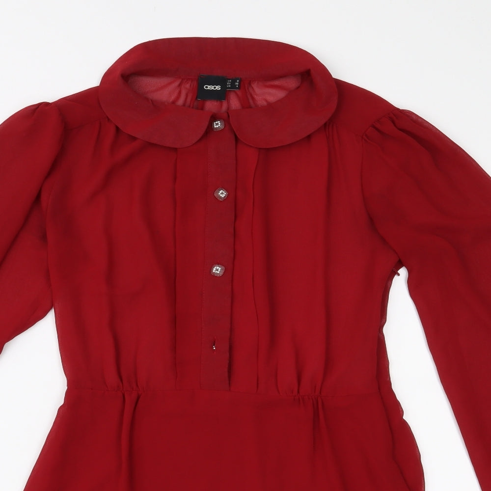 ASOS Womens Red   Skater Dress  Size 8