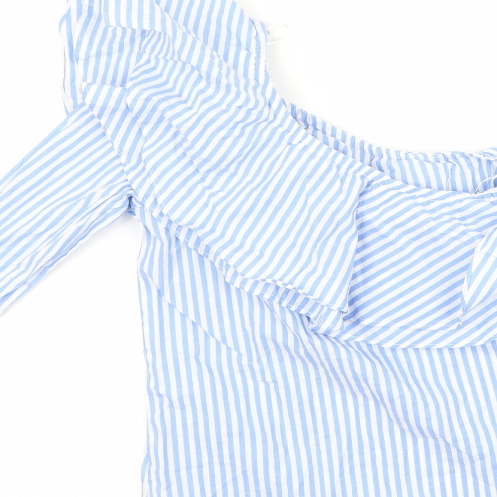 Primark Womens Blue Striped  Basic T-Shirt Size 4
