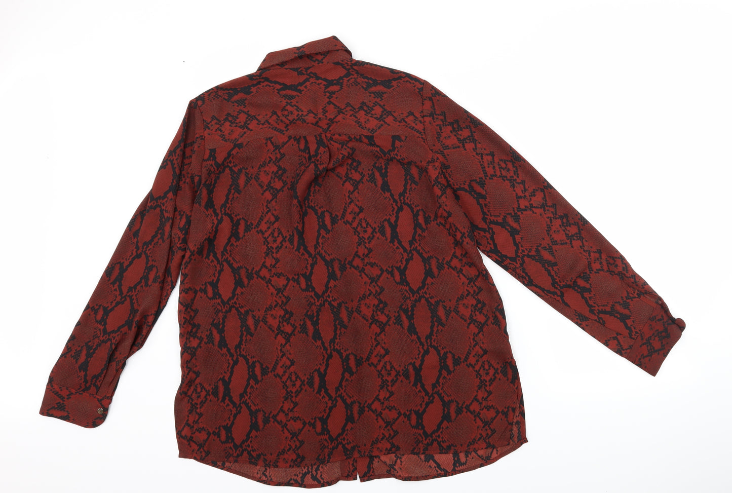 New Look Womens Brown Animal Print  Basic Button-Up Size 16