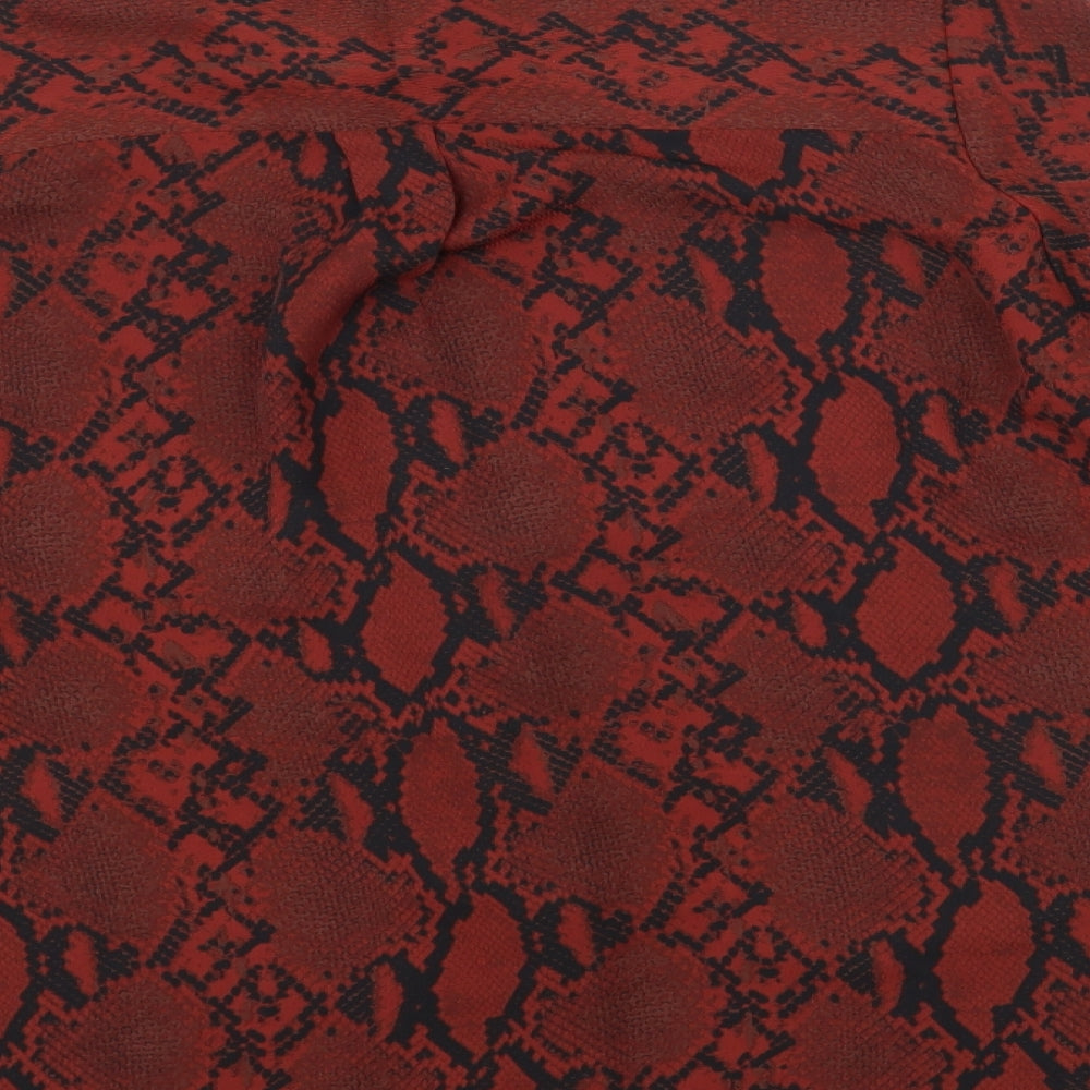 New Look Womens Brown Animal Print  Basic Button-Up Size 16