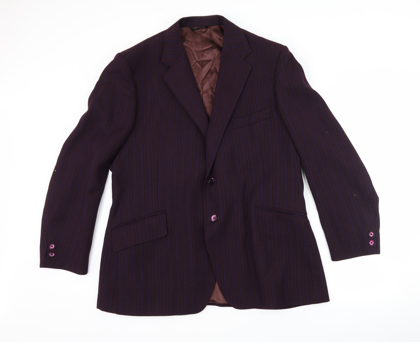 Jackson Mens Purple Striped  Jacket Suit Jacket Size 46