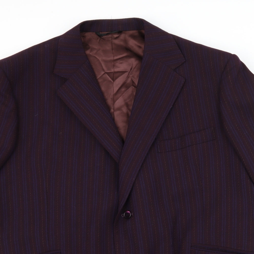 Jackson Mens Purple Striped  Jacket Suit Jacket Size 46