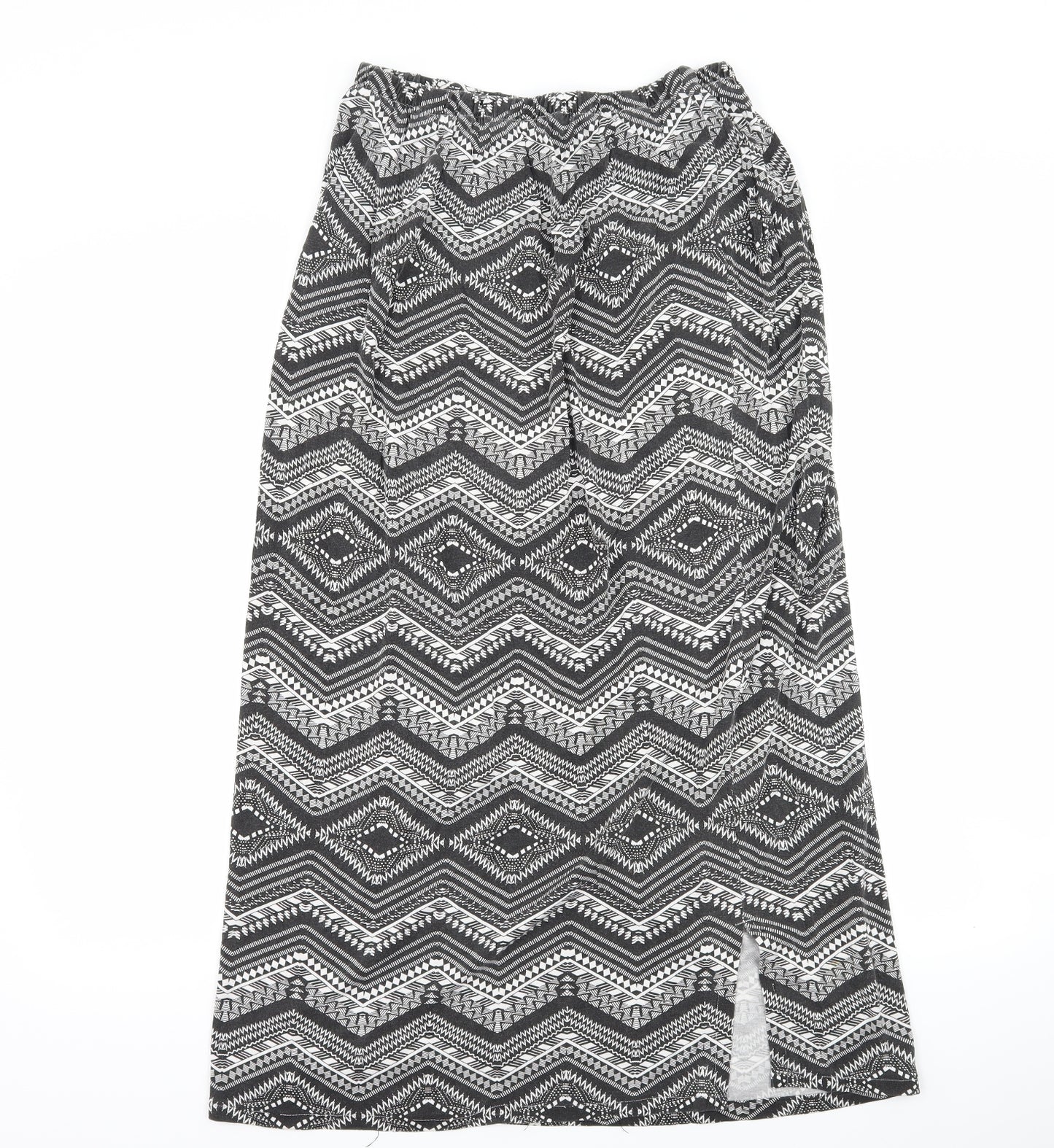 Preworn Womens Grey Geometric  Maxi Skirt Size 30