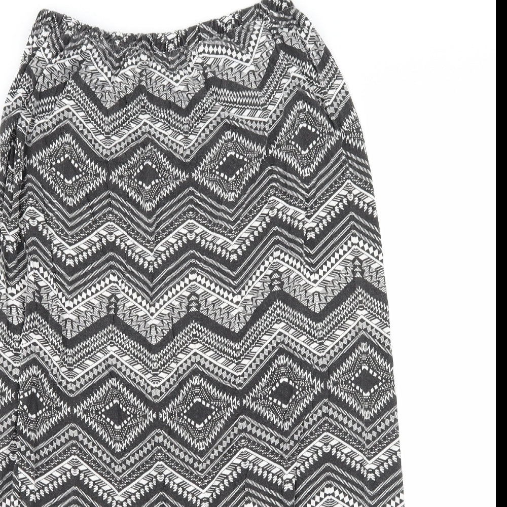 Preworn Womens Grey Geometric  Maxi Skirt Size 30